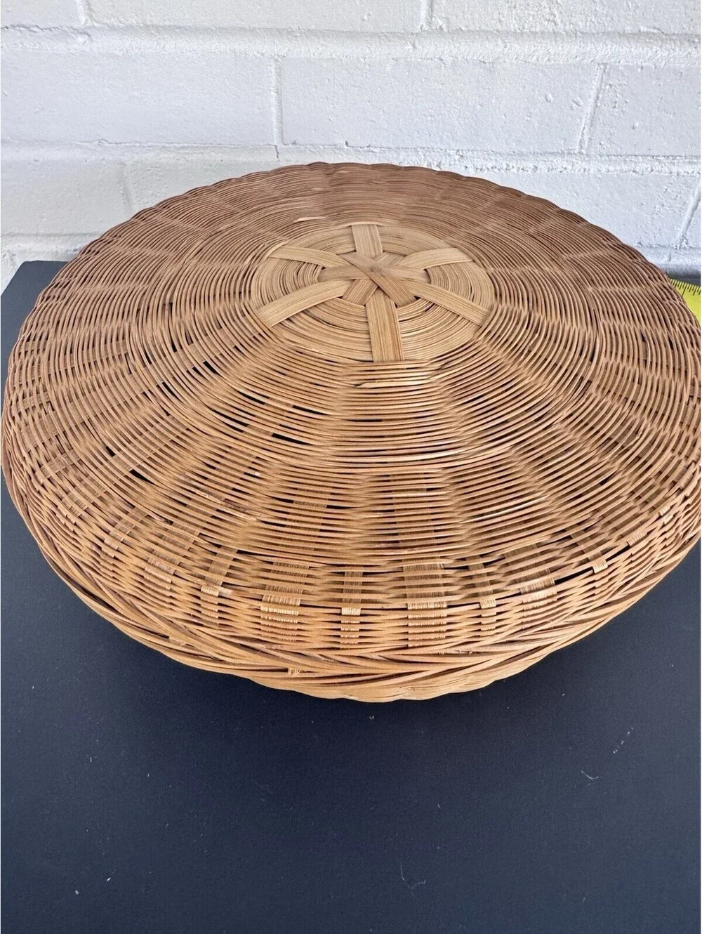 Vintage Woven Rattan Nesting & Stacking Baskets Set of 5 Baskets  4”-11” Boho